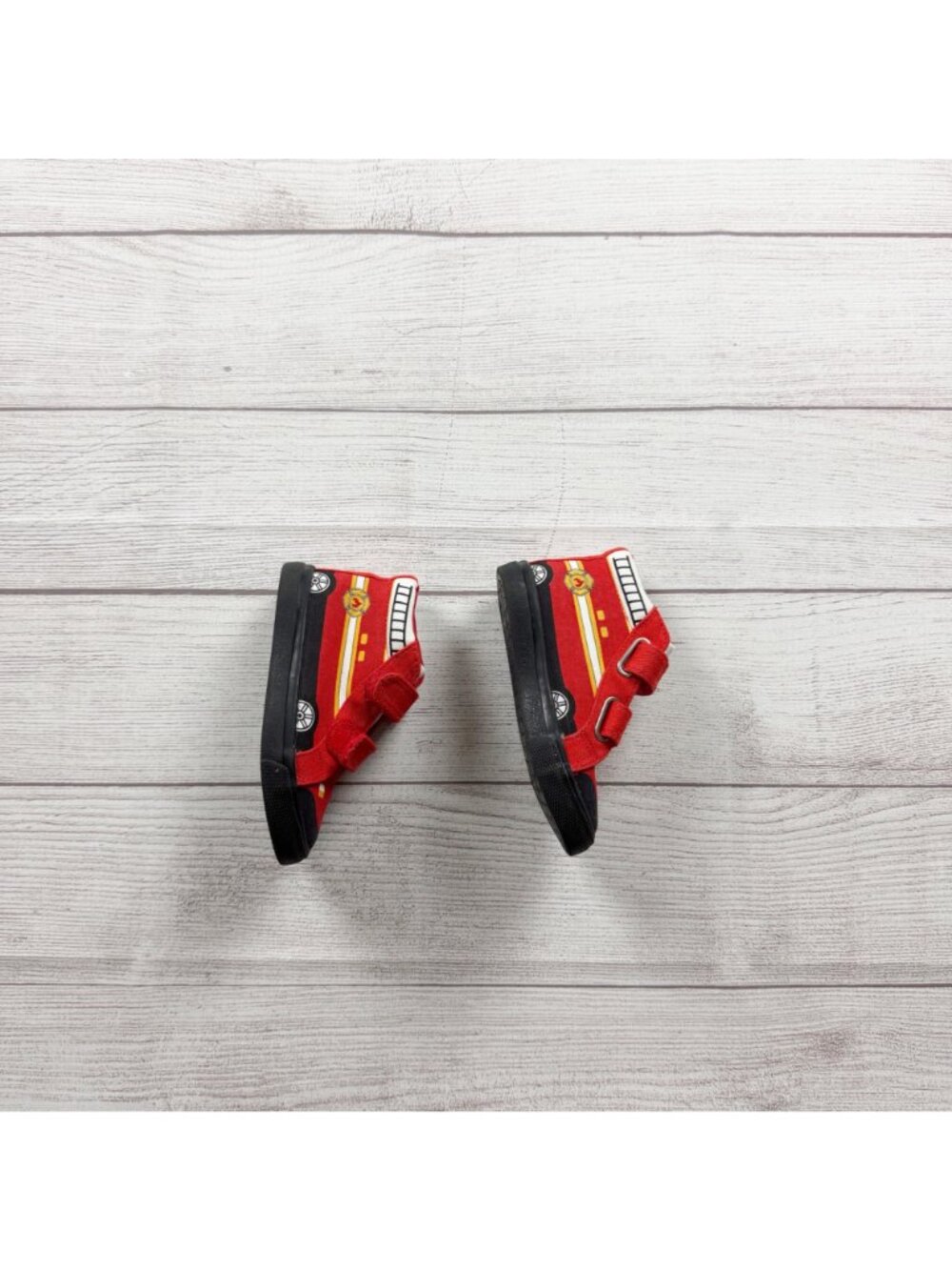 Cat & Jack Toddler Fire Truck High-Top Sneakers Red Black Durable 7 - Picture 3 of 6